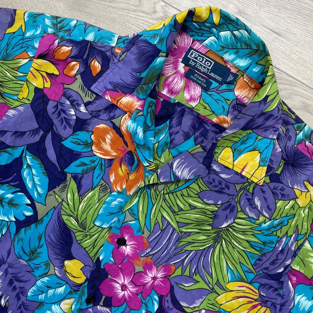Polo Ralph Lauren Adams Button Down Shirt Mens Small Multicolor Floral Tropical